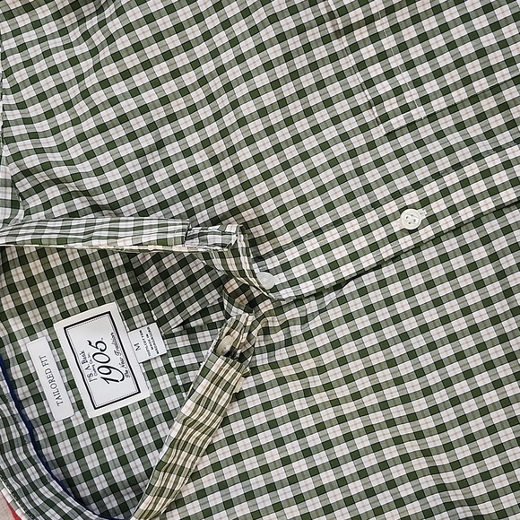 NWOT Jos. A. Bank 1905 Tailored Fit Green Check Dress Shirt - Size M - Picture 1 of 4